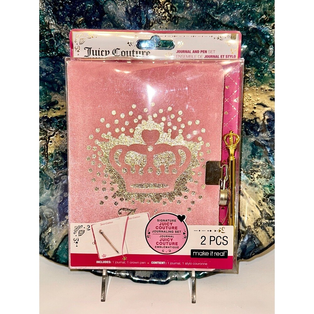 Juicy Couture Velour Crown Lock Key Diary Journal